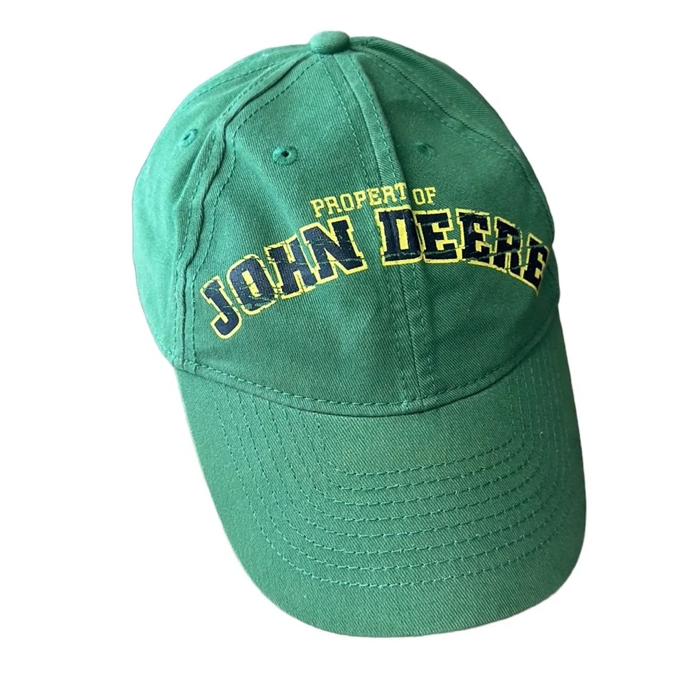 John Deere Green Adjustable Baseball Ball Cap Strapback Hat Youth Small/Medium